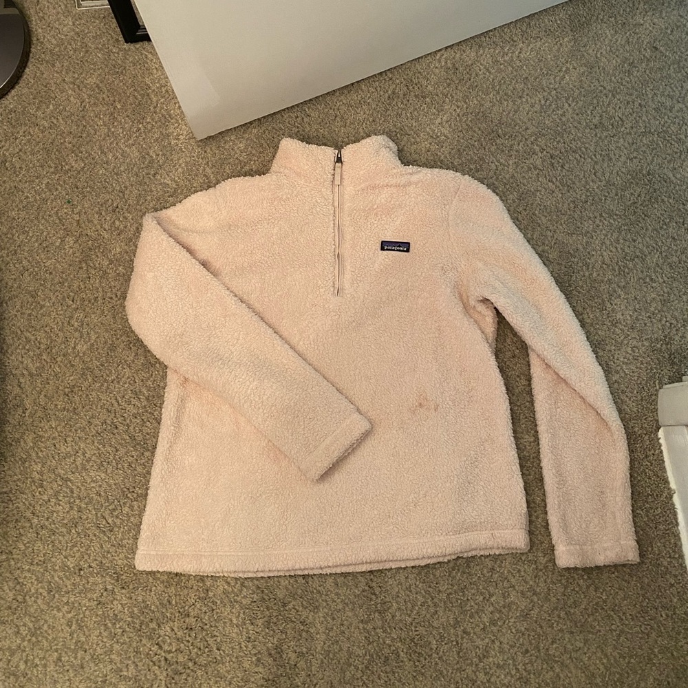 Women’s Patagonia Quarter Zip. Color Light Pink. Size Extra Large.